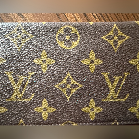 Louis Vuitton Brown and Gold Monogram Checkbook Holder